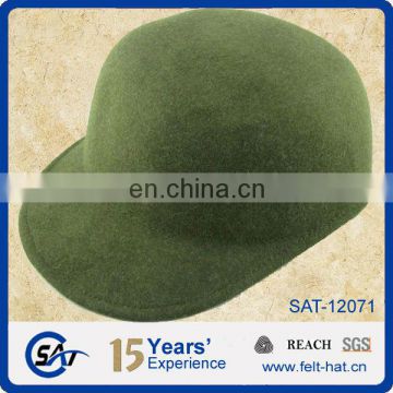 Promotional green Blank Cap, quality pure wool felt hat