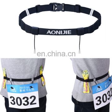 leather buckle running slimming belt AONIJIE Unisex Marathon Running Race Number Belt with Holder Belt