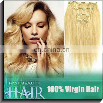 Wholesale straight Ponytail 100% virgin remy human hair clip ponytail