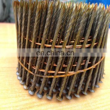 16degree wire coil nails flat head Ring galvanized wire collated nails
