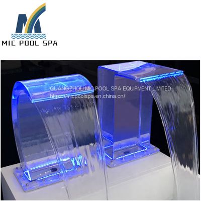 China factory Acrylic Garden Water Features Swimming Pool Cascade Blade Waterfall Fountain