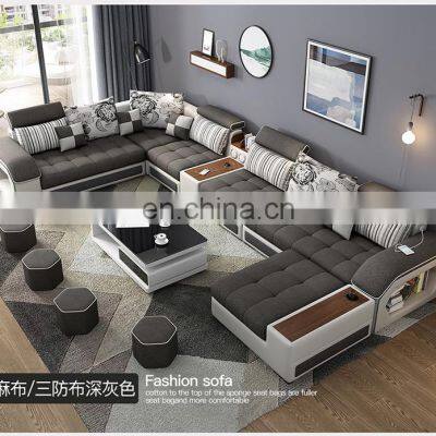 High Quality Italy Design Sectional Fabric Sofa Bed Customized Living Room Furniture Genuine Leather Sofas Sets