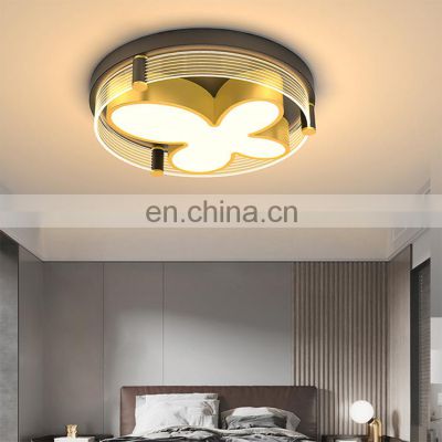 Unique Style Indoor Decoration Bedroom Living Room Black Gold Acrylic Contemporary LED Ceiling Lamp