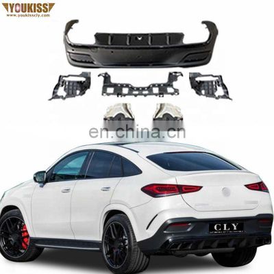 Hot Selling Rear Diffuser With Exhaust Pipe For 20+ Benz GLE Coupe Class W167 C167 Upgrade GLE 63 AMG Black Silver Rear Tips 20+