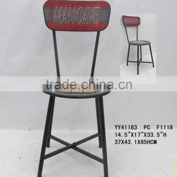 factory wholesale letter printing metal leisure chairs,back rest chairs