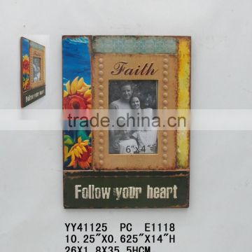 Beautiful wooden photo frame with faith