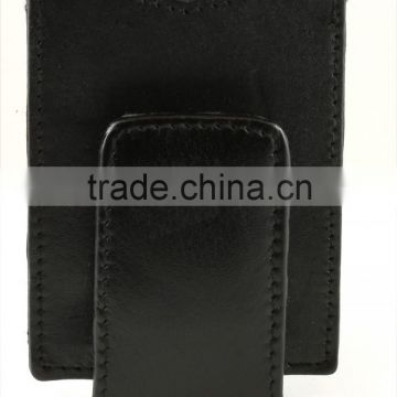 Cow leather magentic money clip with ID durable leather money clip