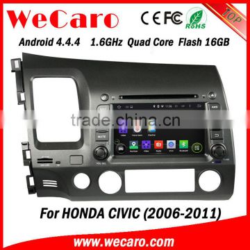 Wecaro android 4.4.4 car gps navigation Wholesales for honda civic dvd bluetooth 2006 - 2011                        
                                                Quality Choice