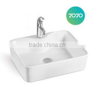 Chaozhou factory white colour counter top single hole art bathroom wash basins 233