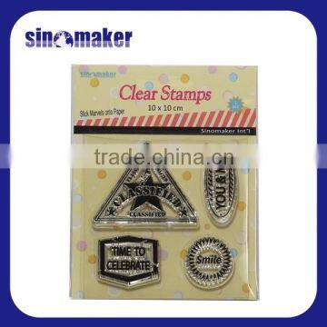 custom wholesale acrylic rubber clear stamps