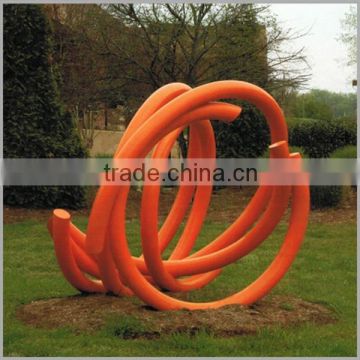 Modern Colorful Orange Stainless Steel Garden Sculpture for Sale