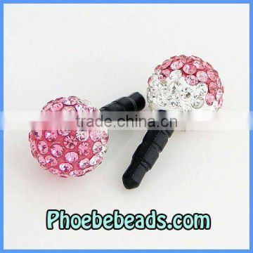 Wholesale 3.5mm Dustproof Plug Iphone Earphone Anti Dust Stopper Ear Cap Micro Pave Crystal Rhinestone For Cell Phone MDP-P1211