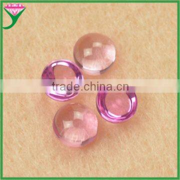 wholesale round cut 1.25# pink artificial synthetic cabochon corundum ruby