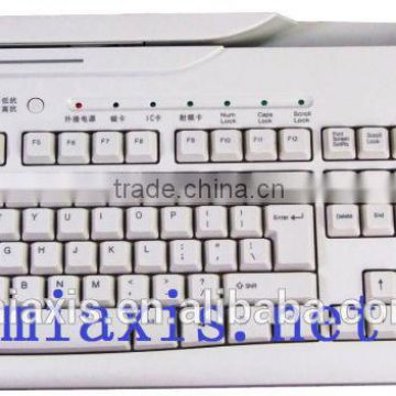 MR-600D computer keyboard card swipe keyboard biometric fingerprint keyboard with contact smart card and magnetic swipe reader