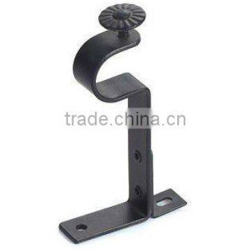 double tension curtain rod brackets in metal black