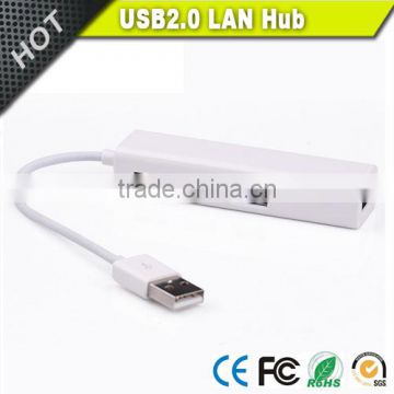 Vision premium white 3ports USB2.0 lan hub adapter
