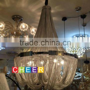 Modern Soscik Ceiling chandelier Light Silver Chain Ceiling Chandelier/stainless steel Chains chandelier