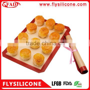 Heat resistant non-sticky food grade Square silicone baking mat with fiberglass