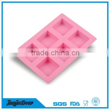 New Arrival 6 Cubes DIY Square Silicone Soap Pudding Jelly Molds