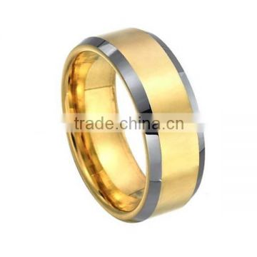 18K Gold Plated Tungsten Carbide Ring, Silver Slopes Tunsgten Ring, 2014 Wholesale Tungsten Ring from Factory
