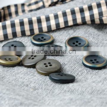 4 Holes Top Class Navy& Grey Burnt Natural Corozo Nut Button Woman