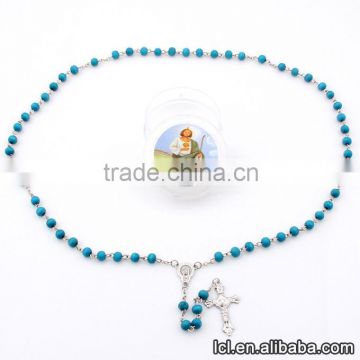 Low price wood bead necklace, hot sale cross pendant necklace