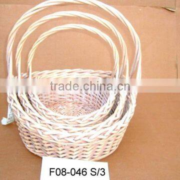 handle wicker floral fruit gift basket