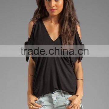 95% viscose 5% spandex arm tie top