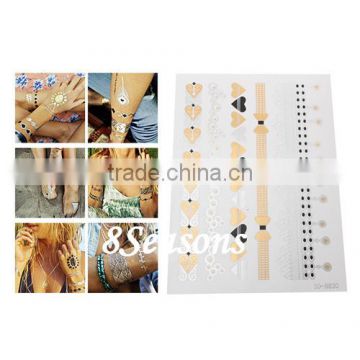 OEM Available Mixed Pattern Gilding Water Transfer Printing Large Size Waterproof Paper Temporary Tattoos Sticker