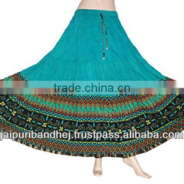 Indian Design Block Print Cotton Long Skirt From Jaipuri Bandhej