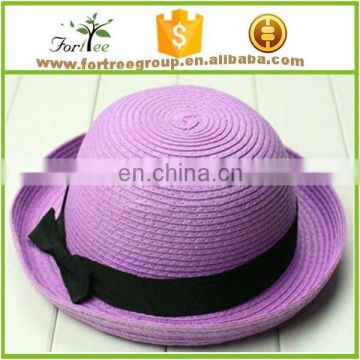women's hat for travel use made of 100% paper crochet bowler hat available in various colors and sizes