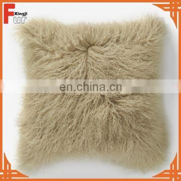 Top Quality Luxury Curly Hair Tibet Lamb Fur Cushion