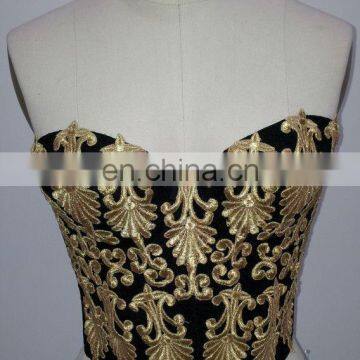 S-3052 Latest Embroidery black Training women Corset