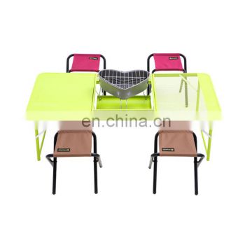 customized logo colorful double fold multifunction beach camp table