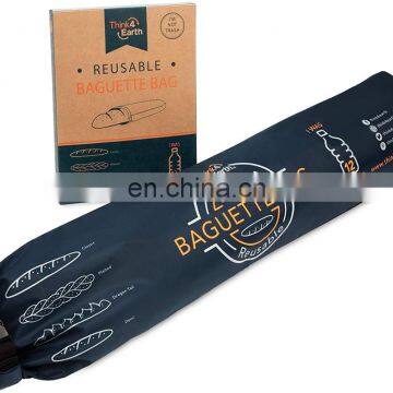 Reusable Baguette bread Bag Premium Unique Made from Recycled Plastic Bottles Freezer Safe Food Storage with Double Lining