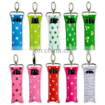 Colorful Polka Dots Promotional Gifts Chapstick Key Holder Cheap Keychains In Bulk