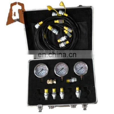 Hot sell Excavator Hydraulic pressure tool box / test kit  with 3 and 4 pressure gauge