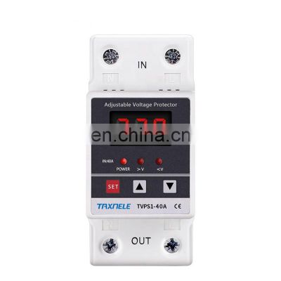 Digital Voltage Protector 40A 60A din rail Adjustable Protection Over Under Automatic High Low Voltage Protect relay protective