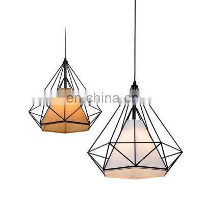 Modern and simple Iron pendant light with Fabric for decorate