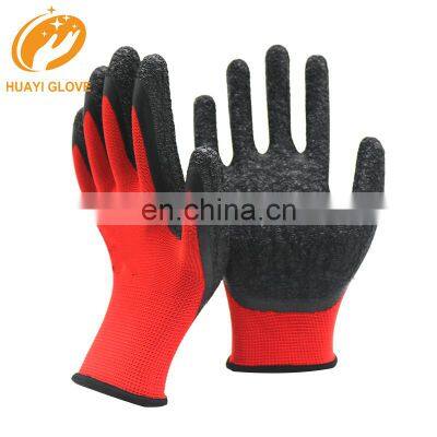 Perforation Abrasion Resistant Latex Knit Work Gloves Textured Rubber Coated Grip Industry Gloves For Metal Rods And Drums