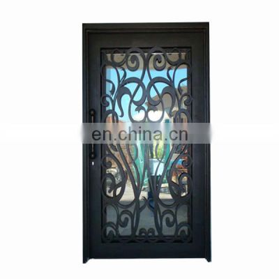 Ornamental exterior galvanized single wrought iron french doors