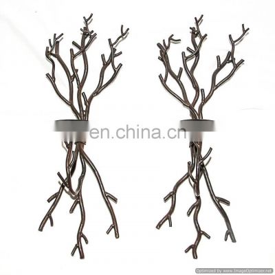 metal branches and leaf design wall sconces