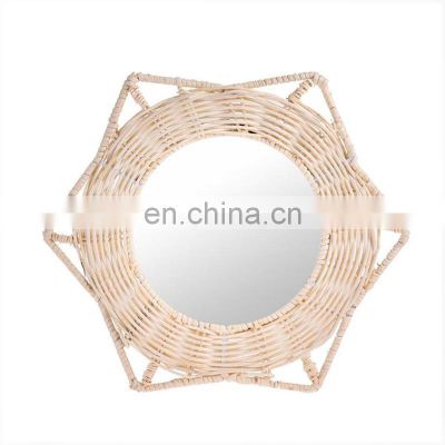 New Arrival Rattan Weaving Mirrors for Wall Home Decorative Wall Art for Living Room Vietnam Manufacturer