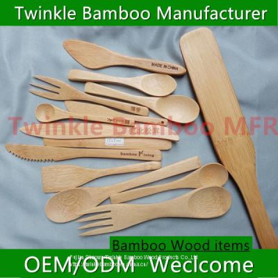 Wholesale bamboo kitchen tool/Bambu spoon set/bamboo wooden items