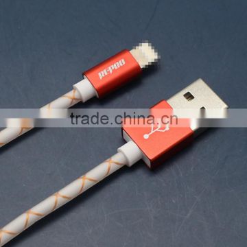 Phone accessory new product USB data cable with gold thread
