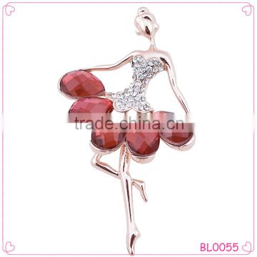 2016 Top sale lovely beautiful dancer girls alloy crystal brooch fashion ladies jewelry                        
                                                Quality Choice