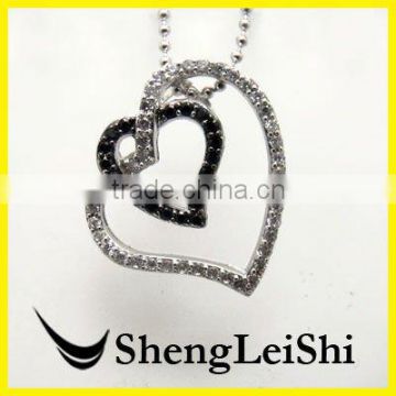 heart to heart pure silver pendant