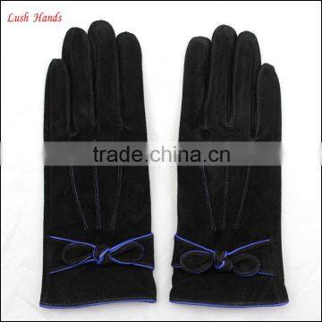 pigsuede genuine leather glove women cheap hand gloves