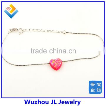Factory direct sale high quality 925 silver pink opal bracelet