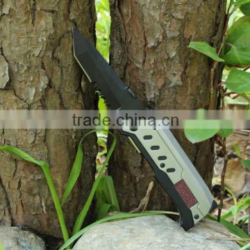 4.13" Closed Length Folded Steel Knife With Black Blade